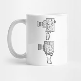 Line Art Vintage Video Camera Mug